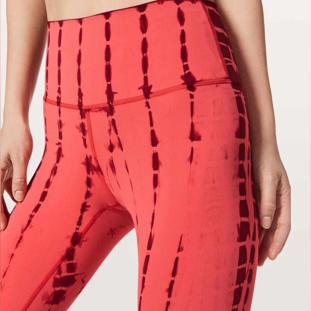 Lululemon Wunder Under Hi-Rise, Size: 6, Color: VertShibori Pop Persian Red, 28”